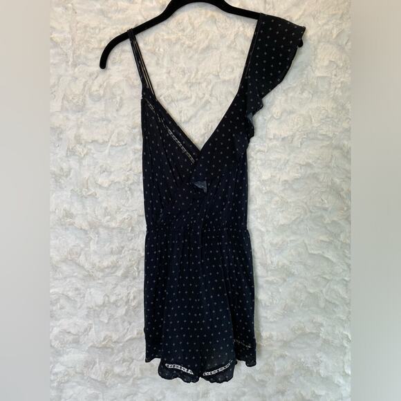 Free People Intimately Women's One Of These Days Romper Small Ruffle Black Print - Picture 4 of 14